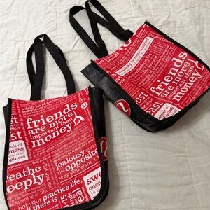 lululemon athletica Red and Black Tote Bags